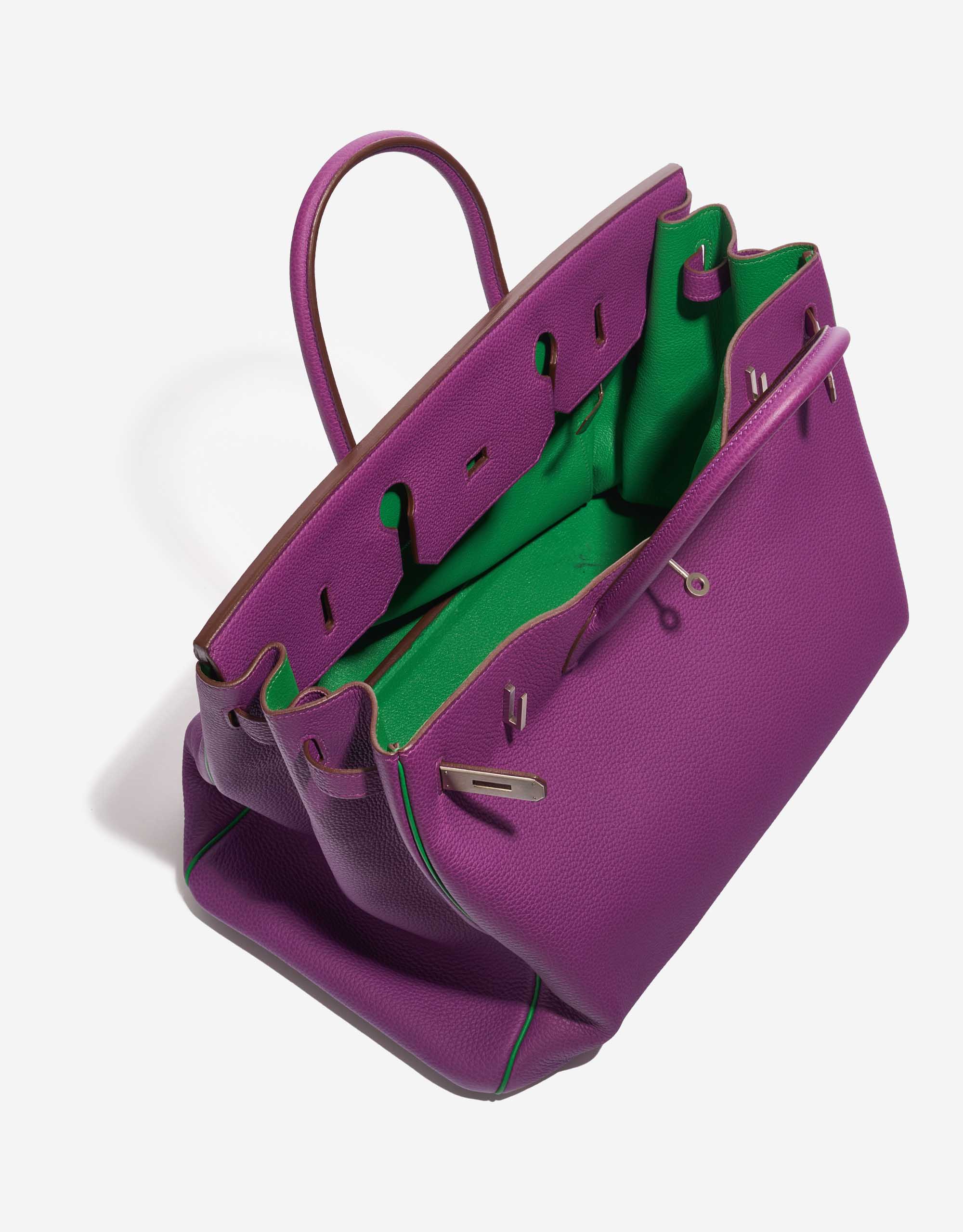Sac Hermès Birkin 40 HSS Togo Anemone / Bamboo Green, Violet Inside | Vendez votre sac de créateur sur Saclab.com