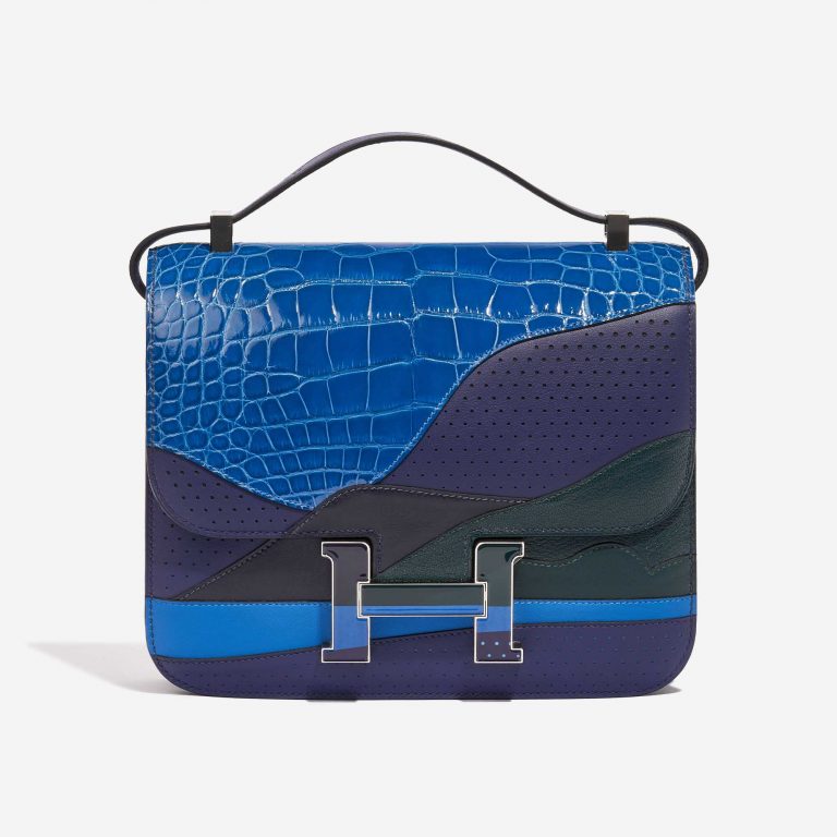 Sac Hermès d'occasion Constance 24 Endless Road Swift / Alligator / lézard Blue Encre / Blue Zellige / Vert Cypress / Blue Nuit Blue, Multicolour Front | Vendez votre sac de créateur sur Saclab.com