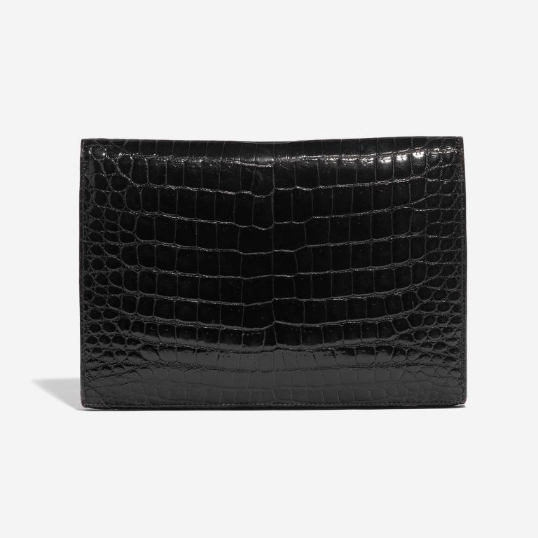 Pre-owned Hermès bag Clutch Medium Porosus Crocodile Black Black Back | Sell your designer bag on Saclab.com