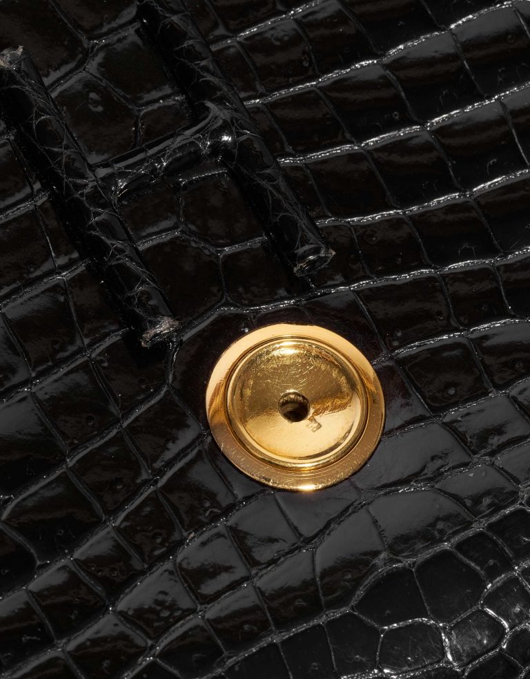 Pre-owned Hermès bag Clutch Medium Porosus Crocodile Black Black Closing System | Sell your designer bag on Saclab.com