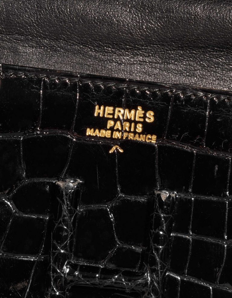 Pre-owned Hermès bag Clutch Medium Porosus Crocodile Black Black Logo | Sell your designer bag on Saclab.com