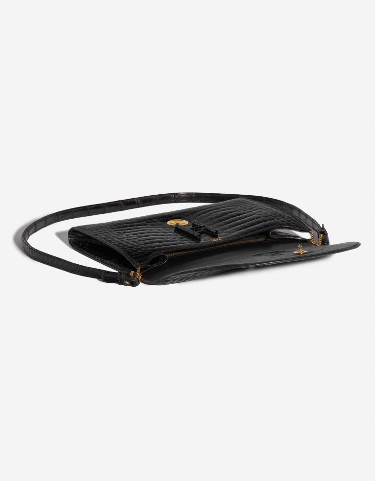 Pre-owned Hermès bag Clutch Medium Porosus Crocodile Black Black Inside | Sell your designer bag on Saclab.com