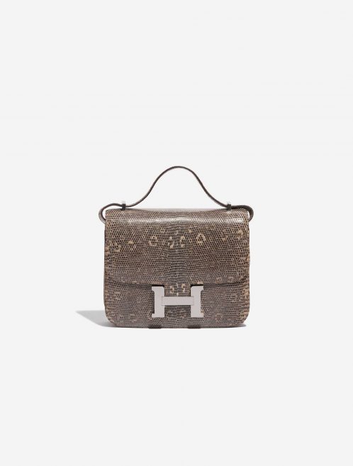 Pre-owned Hermès bag Constance 18 Salvator Lizard Desert Ombré Beige, Brown Front | Sell your designer bag on Saclab.com