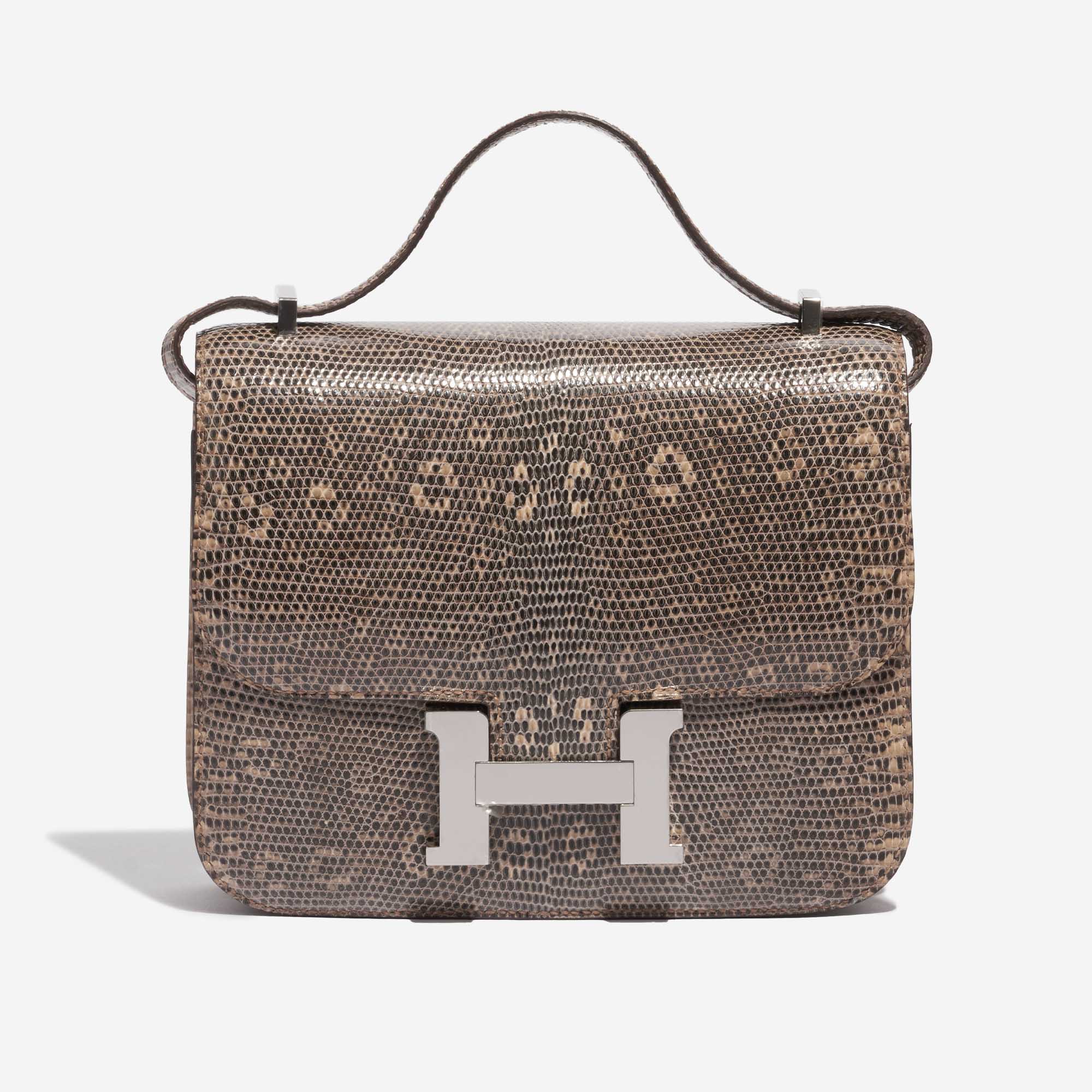 Pre-owned Hermès Tasche Constance 18 Salvator Lizard Desert Ombré Beige, Brown Front | Verkaufen Sie Ihre Designer-Tasche auf Saclab.com