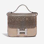Pre-owned Hermès bag Constance 18 Salvator Lizard Desert Ombré Beige, Brown Front Velt | Sell your designer bag on Saclab.com