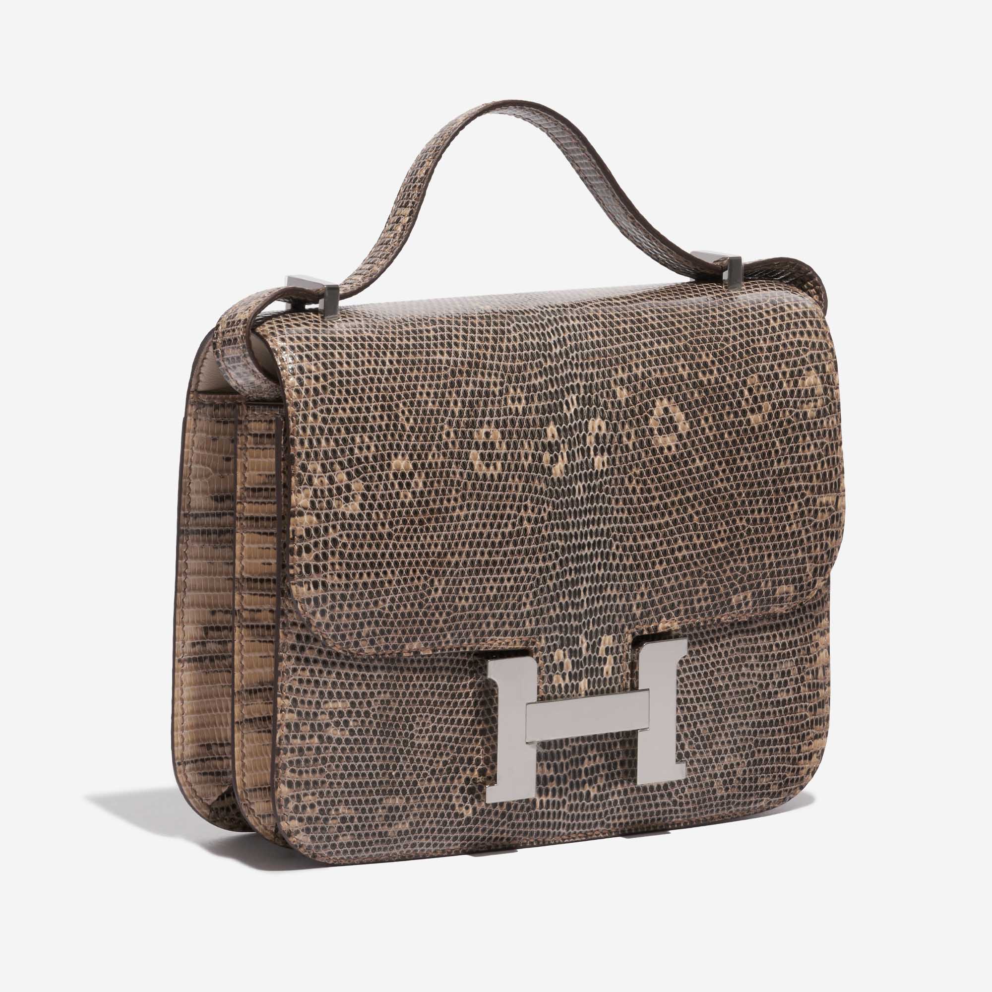Pre-owned Hermès bag Constance 18 Salvator Lizard Desert Ombré Beige, Brown Side Front | Sell your designer bag on Saclab.com