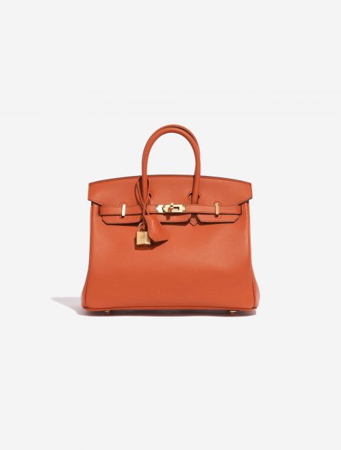 Pre-owned Hermès bag Birkin 25 Swift Terre Battue Brown, Orange, Red Front | Sell your designer bag on Saclab.com