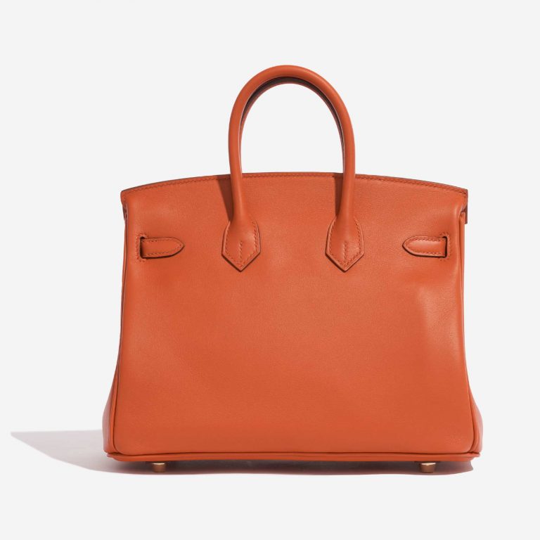 Pre-owned Hermès bag Birkin 25 Swift Terre Battue Brown, Orange, Red Back | Sell your designer bag on Saclab.com