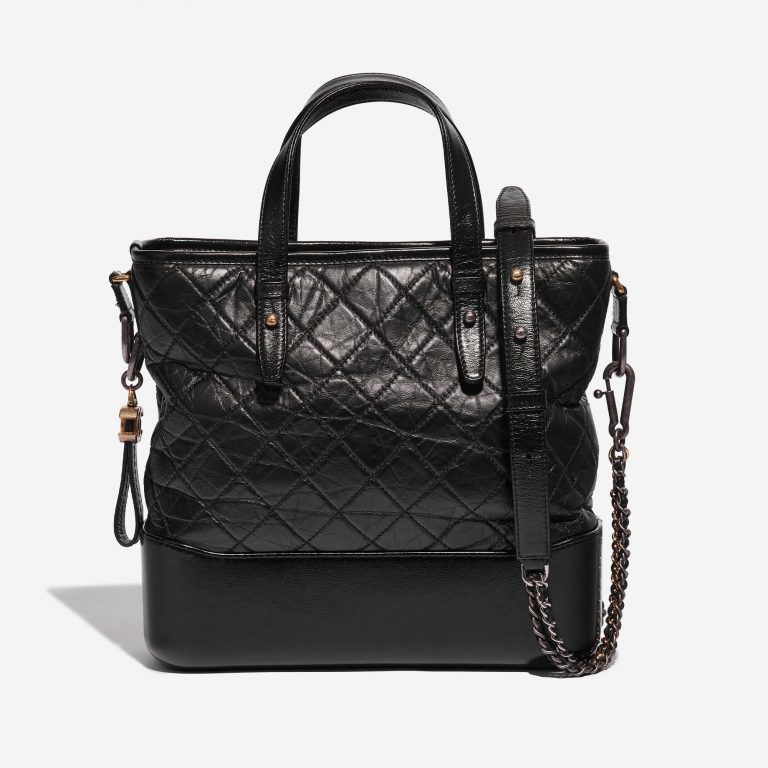 Pre-owned Chanel bag Gabrielle Medium Calf Black Black Front | Sell your designer bag on Saclab.com