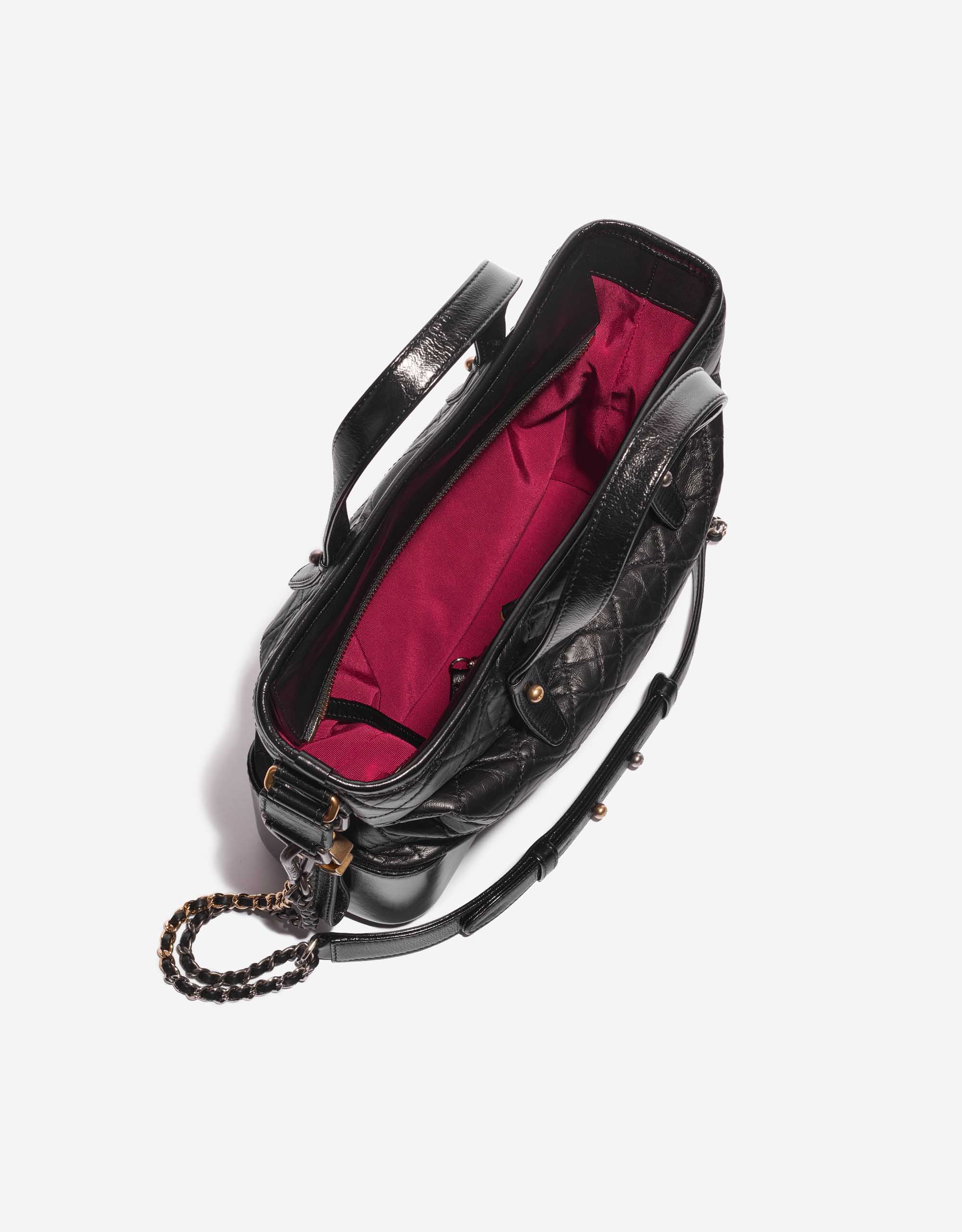 Pre-owned Chanel bag Gabrielle Medium Calf Black Black Inside | Sell your designer bag on Saclab.com