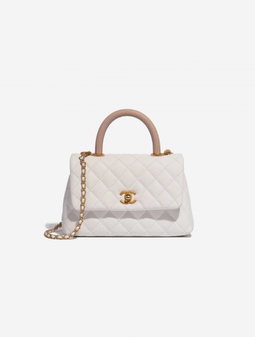 Pre-owned Chanel bag Top Handle Small Caviar Rose White Front | Sell your designer bag on Saclab.com