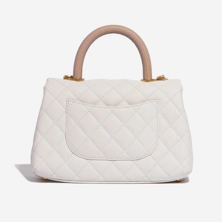 Pre-owned Chanel Tasche Top Handle Small Caviar-Leder Rose White Back | Verkaufen Sie Ihre Designer-Tasche auf Saclab.com