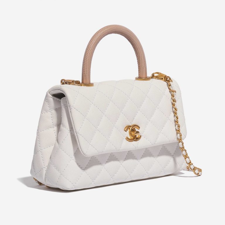 Pre-owned Chanel Tasche Top Handle Small Caviar-Leder Rose White Side Front | Verkaufen Sie Ihre Designer-Tasche auf Saclab.com