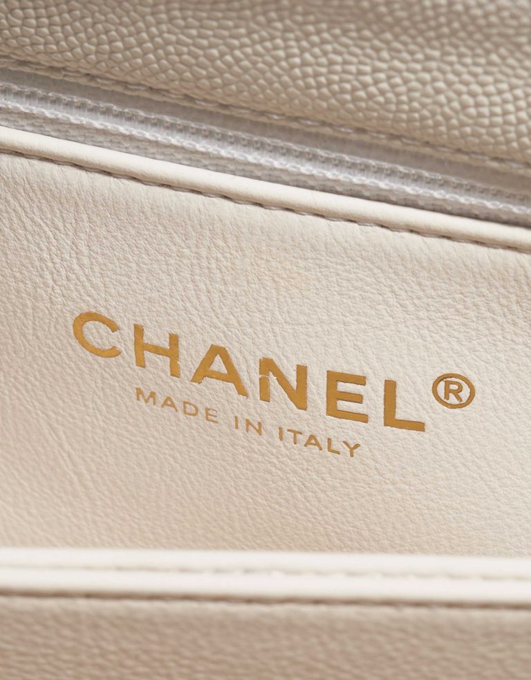 Pre-owned Chanel Tasche Top Handle Small Caviar-Leder Rose White Logo | Verkaufen Sie Ihre Designer-Tasche auf Saclab.com