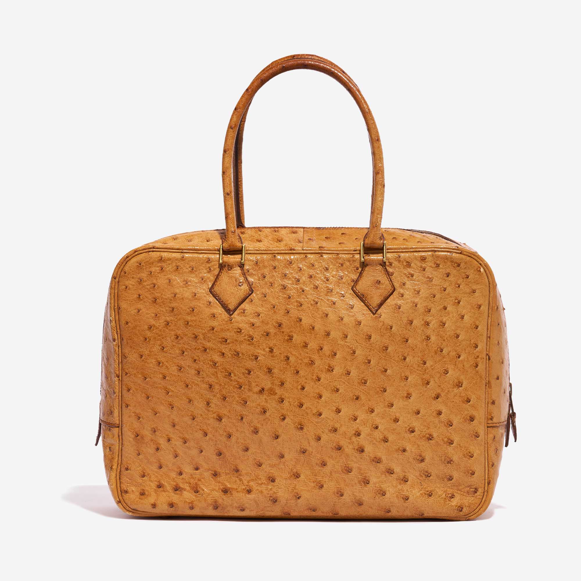 Pre-owned Hermès bag Plume Ostrich Cognac Brown Back | Sell your designer bag on Saclab.com