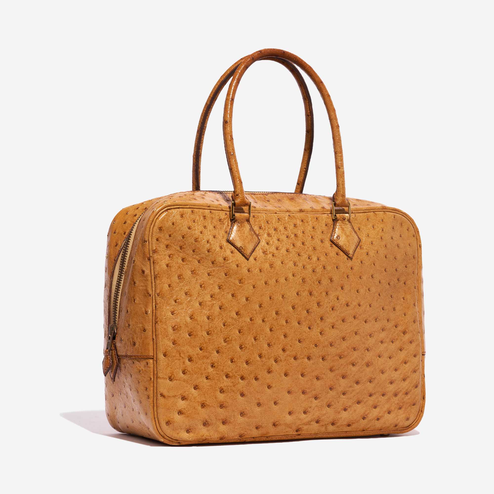 Sac Hermès d'occasion Plume Ostrich Cognac Brown Side Front | Vendre votre sac de créateur sur Saclab.com