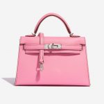 Pre-owned Hermès bag Kelly Mini Epsom 5P Bubblegum Pink, Rose Front | Sell your designer bag on Saclab.com