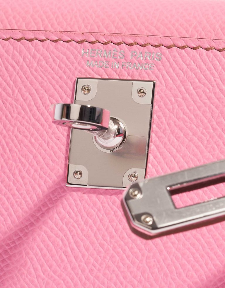 Pre-owned Hermès bag Kelly Mini Epsom 5P Bubblegum Pink, Rose Logo | Sell your designer bag on Saclab.com