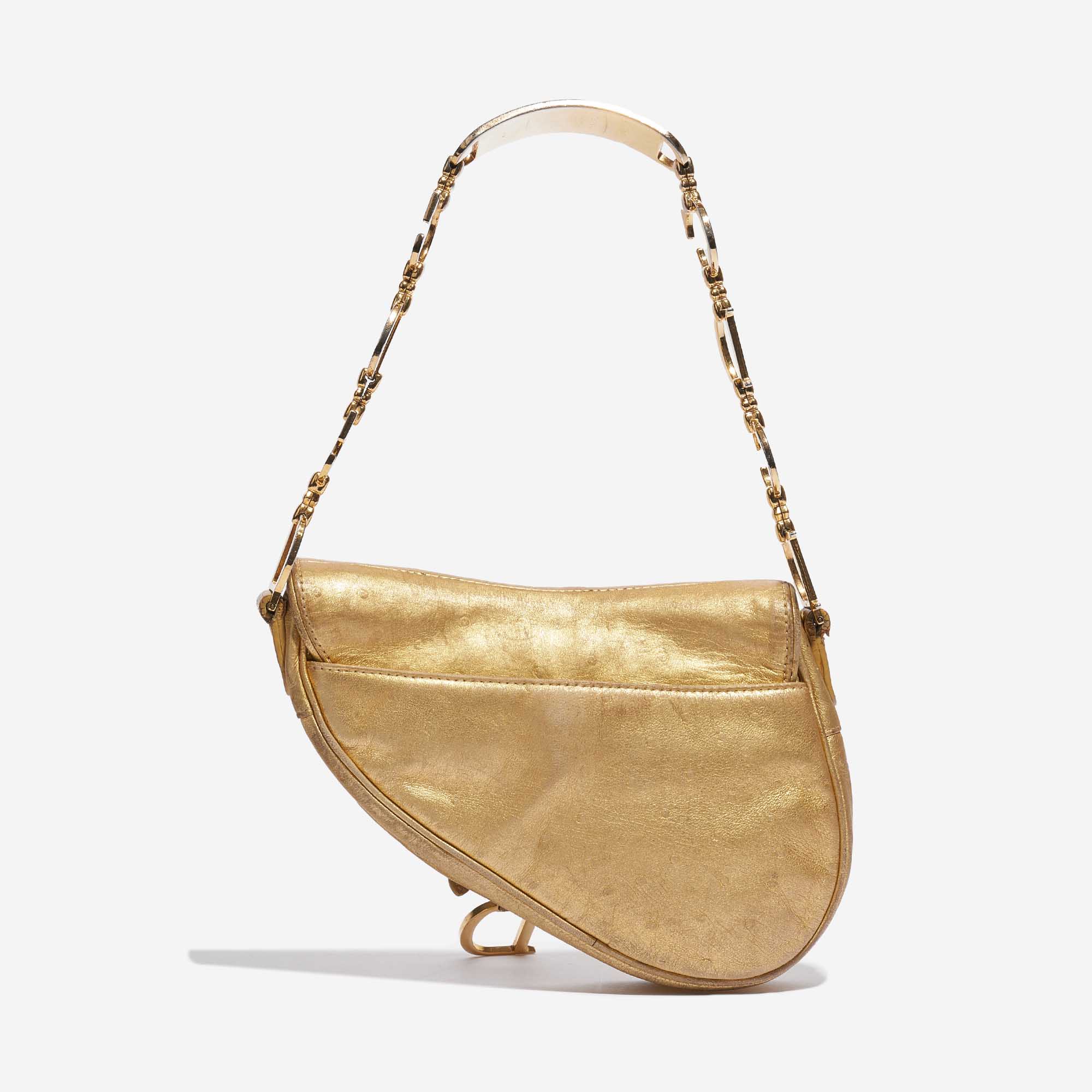 Occasion Dior sac Saddle Mini Ostrich Gold Gold Back | Vendre votre sac de créateur sur Saclab.com