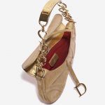 Pre-owned Dior bag Saddle Mini Ostrich Gold Gold Inside | Sell your designer bag on Saclab.com