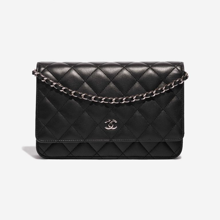 Pre-owned Chanel bag WOC Lamb Black Black Front | Sell your designer bag on Saclab.com