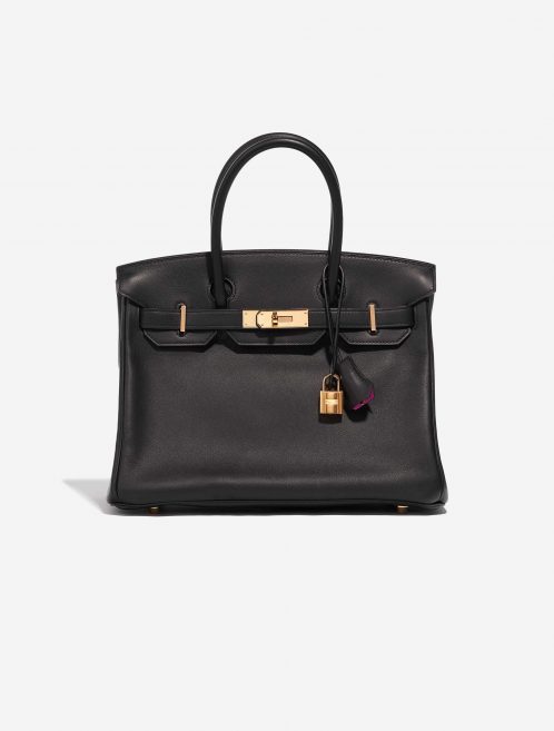 Pre-owned Hermès bag Birkin 30 HSS Swift Black / Magnolia Black, Pink, Violet Front | Sell your designer bag on Saclab.com