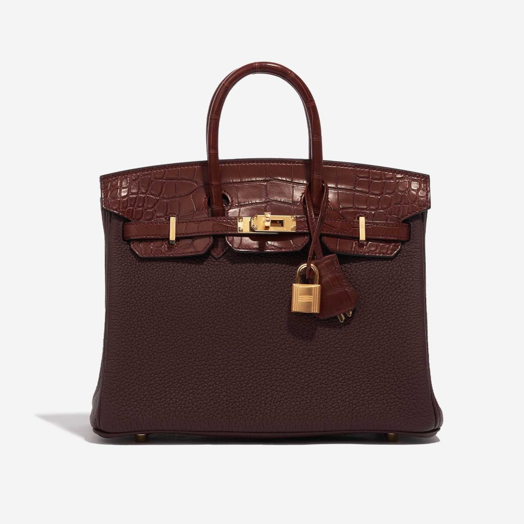 Hermès Birkin 25 Touch Matte Alligator / Togo Rouge Sellier / Bourgogne ...