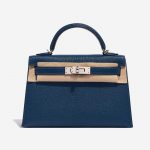 Pre-owned Hermès bag Kelly Mini Chèvre Mysore Deep Blue / Blue Izmir Blue | Sell your designer bag on Saclab.com