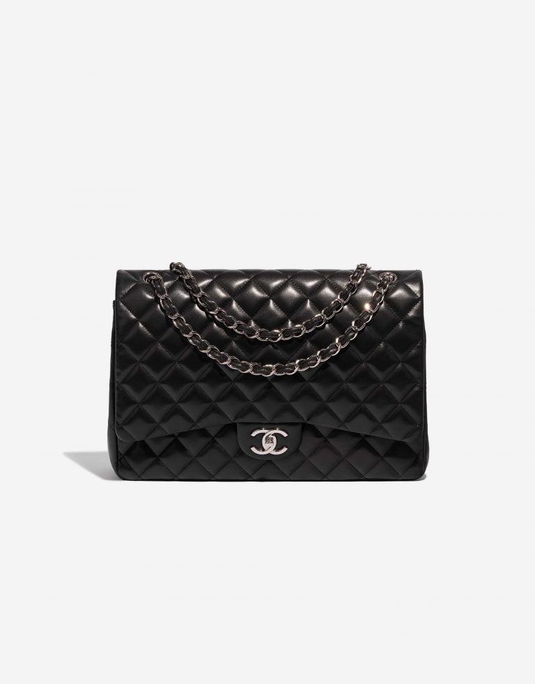 Pre-owned Chanel bag Timeless Maxi Lamb Black Black Front | Sell your designer bag on Saclab.com