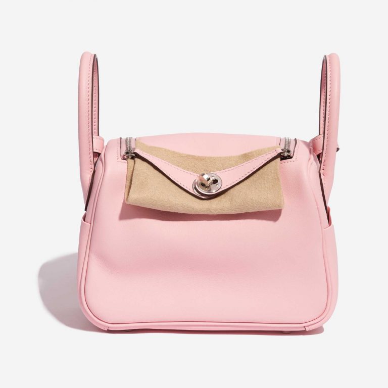 Pre-owned Hermès bag Lindy Mini Swift Rose Sakura Rose Front Velt | Sell your designer bag on Saclab.com