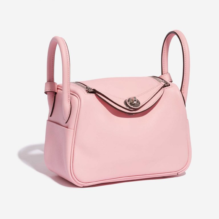 Pre-owned Hermès bag Lindy Mini Swift Rose Sakura Rose Side Front | Sell your designer bag on Saclab.com