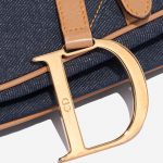 Pre-owned Dior bag Saddle Medium Leather Denim Blue Beige, Blue, Dark blue Closing System | Sell your designer bag on Saclab.com