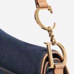 Pre-owned Dior bag Saddle Medium Leather Denim Blue Beige, Blue, Dark blue Detail | Sell your designer bag on Saclab.com