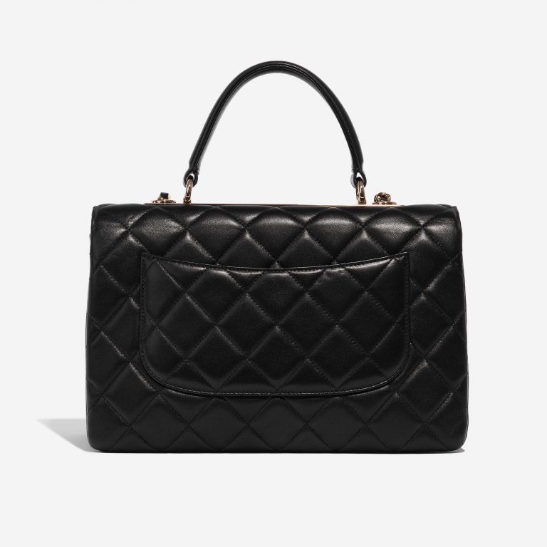 Pre-owned Chanel bag Timeless Handle Medium Calf Black Black Back | Sell your designer bag on Saclab.com