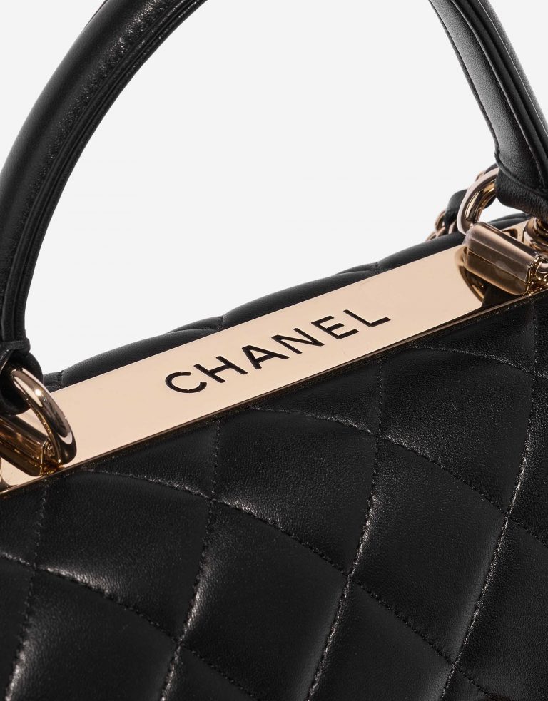 Pre-owned Chanel bag Timeless Handle Medium Calf Black Black Logo | Sell your designer bag on Saclab.com