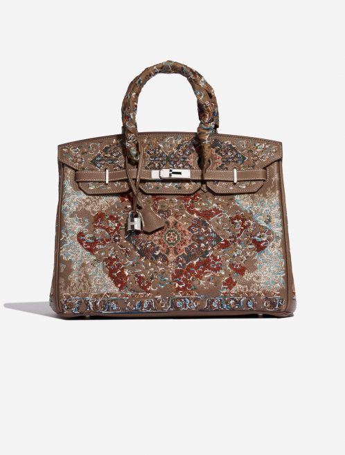 Pre-owned Hermès bag Birkin 35 Togo / Embroidery customised by Jay Ahr Brown, Multicolour Front | Sell your designer bag on Saclab.com