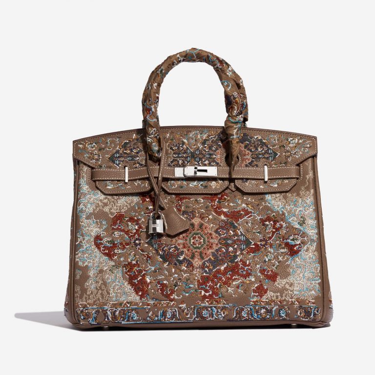 Pre-owned Hermès bag Birkin 35 Togo / Embroidery customised by Jay Ahr Brown, Multicolour Front | Sell your designer bag on Saclab.com