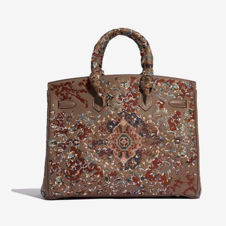 Pre-owned Hermès bag Birkin 35 Togo / Embroidery customised by Jay Ahr Brown, Multicolour Back | Sell your designer bag on Saclab.com