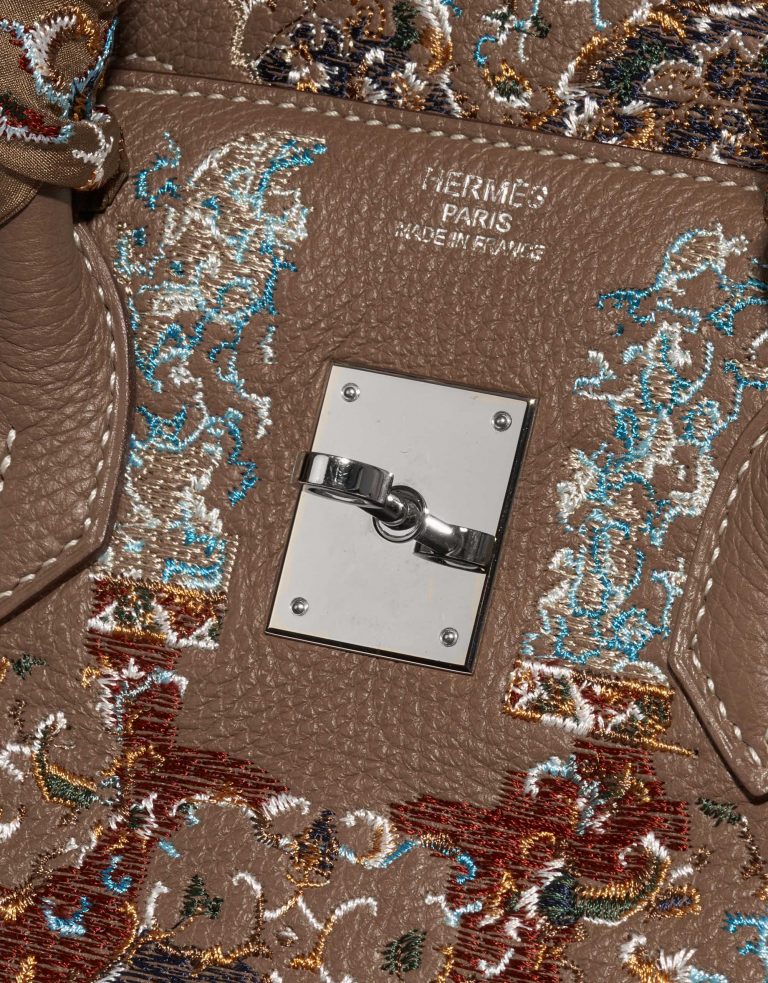 Pre-owned Hermès bag Birkin 35 Togo / Embroidery customised by Jay Ahr Brown Front | Sell your designer bag on Saclab.com