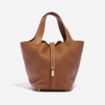 Hermès Picotin 18 Taurillon Clemence Gold Brown Front | Sell your designer bag on Saclab.com