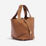 Hermès Picotin 18 Taurillon Clemence Gold Brown Side Front | Sell your designer bag on Saclab.com