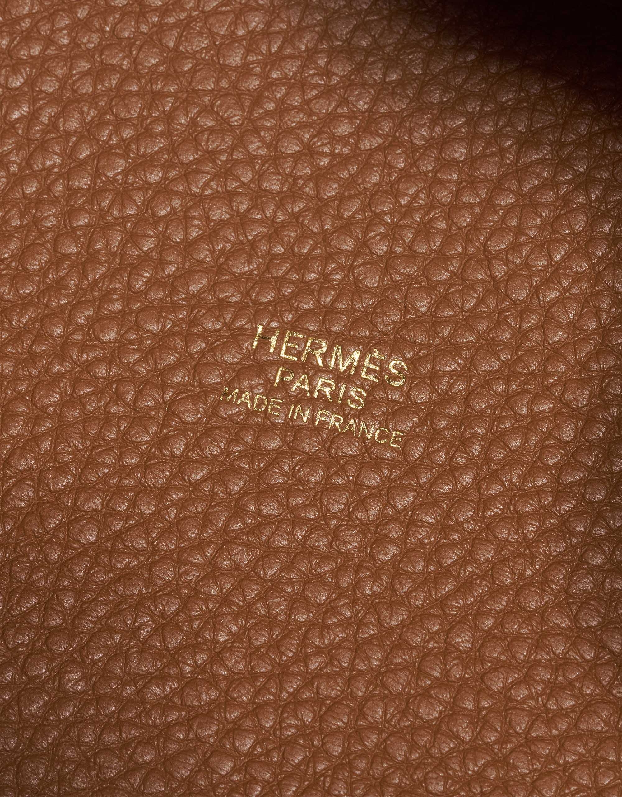 Gebrauchte Hermès Tasche Picotin 18 Taurillon Clemence Gold Braun Innenseite | Verkaufen Sie Ihre Designer-Tasche auf Saclab.com