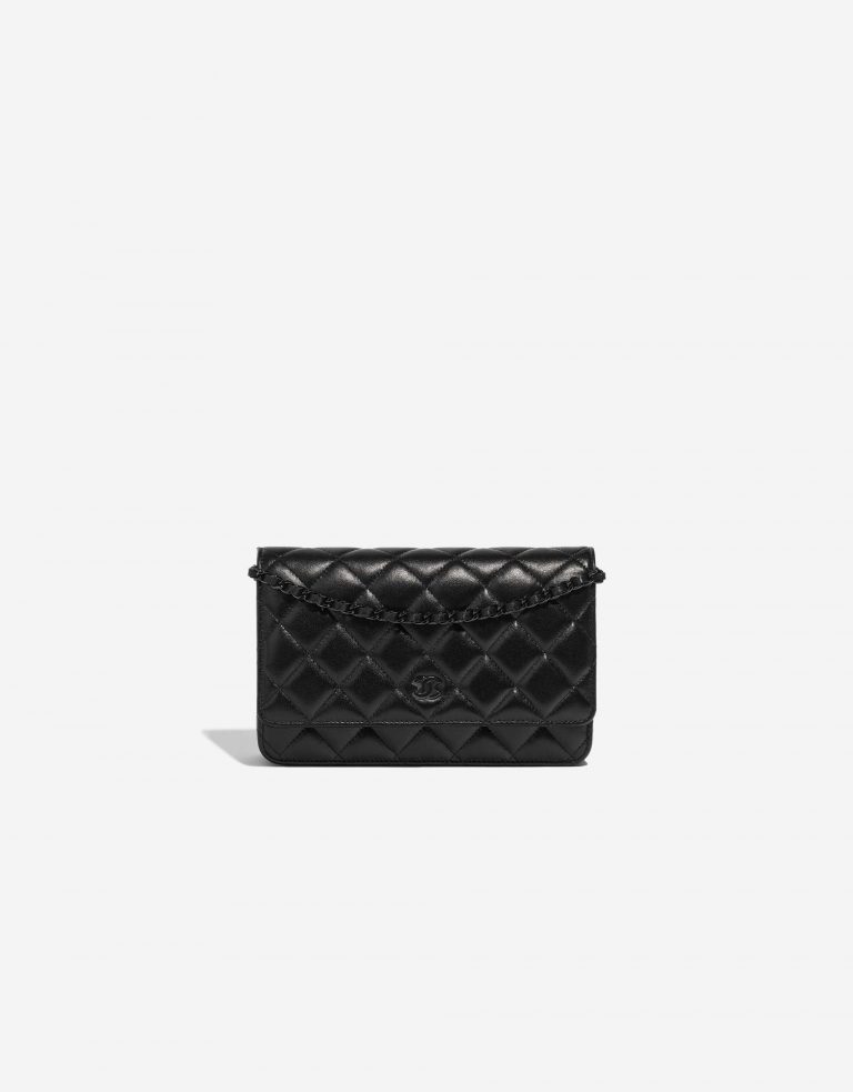 Pre-owned Chanel bag WOC Lamb So Black Black Front | Sell your designer bag on Saclab.com