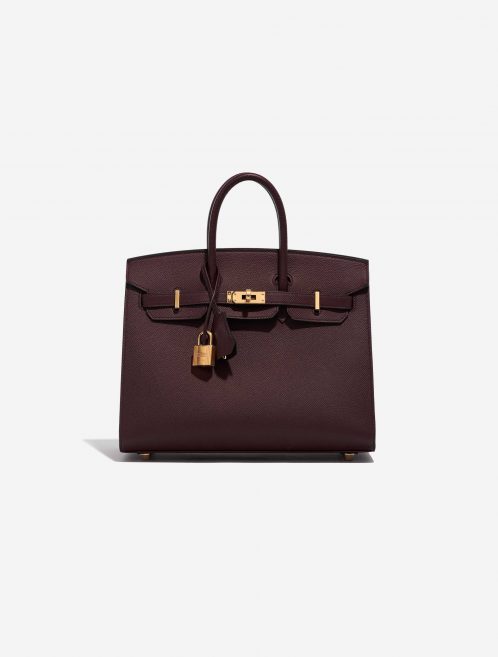 Pre-owned Hermès bag Birkin 25 Epsom Rouge Sellier Brown, Red Front | Sell your designer bag on Saclab.com