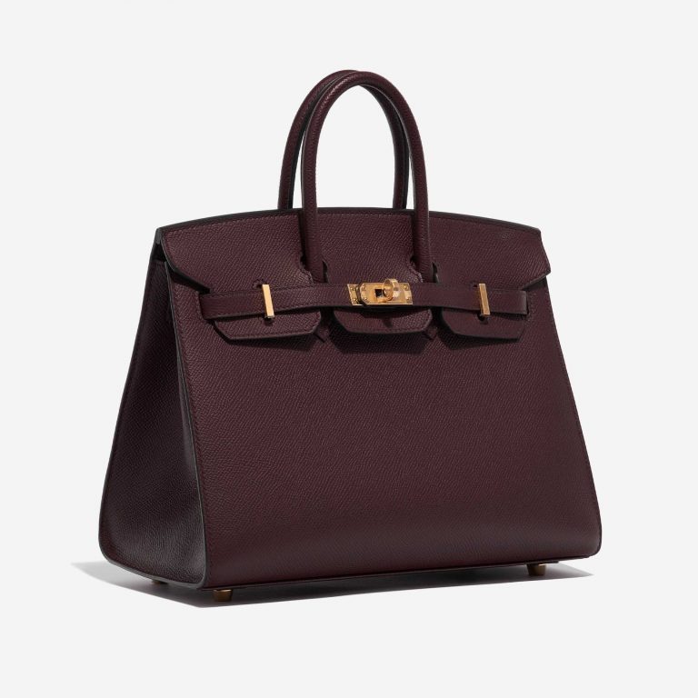 Pre-owned Hermès bag Birkin 25 Epsom Rouge Sellier Brown, Red Side Front | Sell your designer bag on Saclab.com