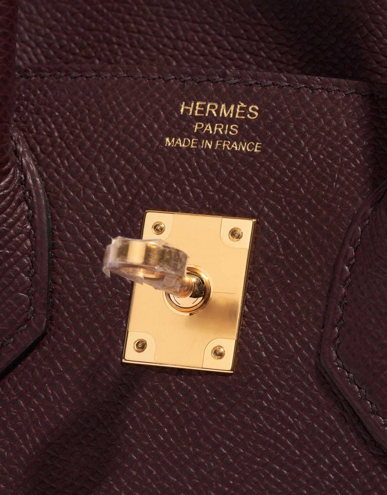 Pre-owned Hermès bag Birkin 25 Epsom Rouge Sellier Brown, Red Closing System | Sell your designer bag on Saclab.com