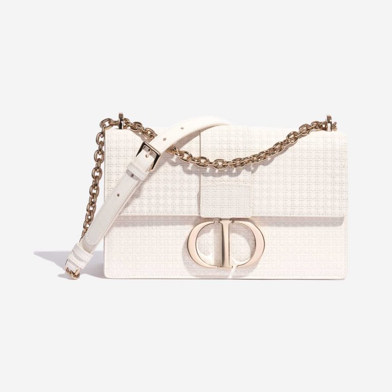 Pre-owned Dior bag 30 Montaigne Calf White White Front | Sell your designer bag on Saclab.com