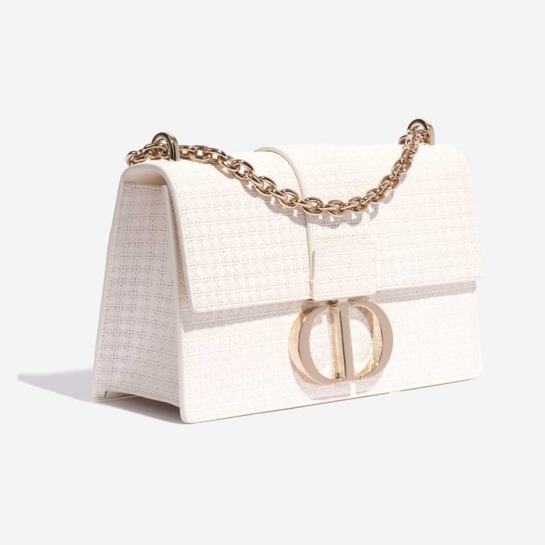 Pre-owned Dior bag 30 Montaigne Calf White White Side Front | Sell your designer bag on Saclab.com