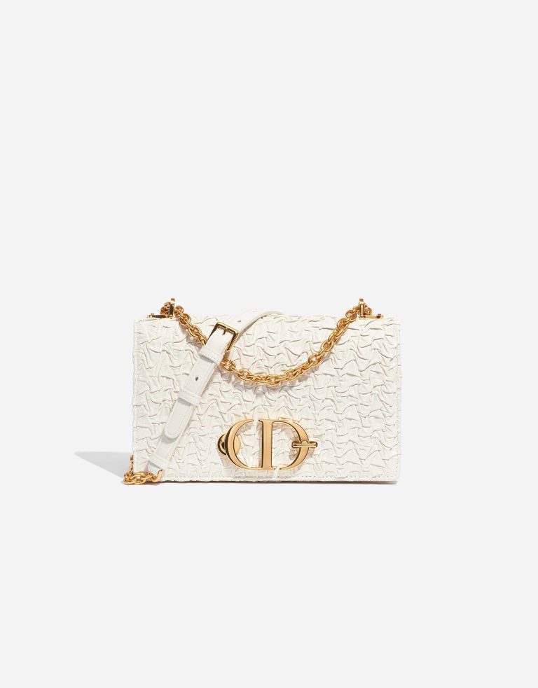 Pre-owned Dior bag 30 Montaigne Calf Ecru White Front | Sell your designer bag on Saclab.com