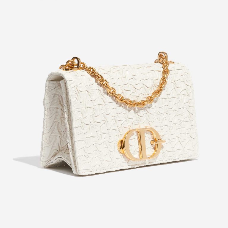 Pre-owned Dior bag 30 Montaigne Calf Ecru White Side Front | Sell your designer bag on Saclab.com